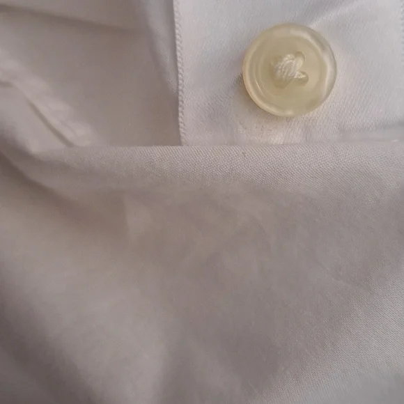 Everlane Womens White Cotton Smocked Neck Baby Doll Tunic Blouse Puff Sleeves MD - Picture 9 of 9